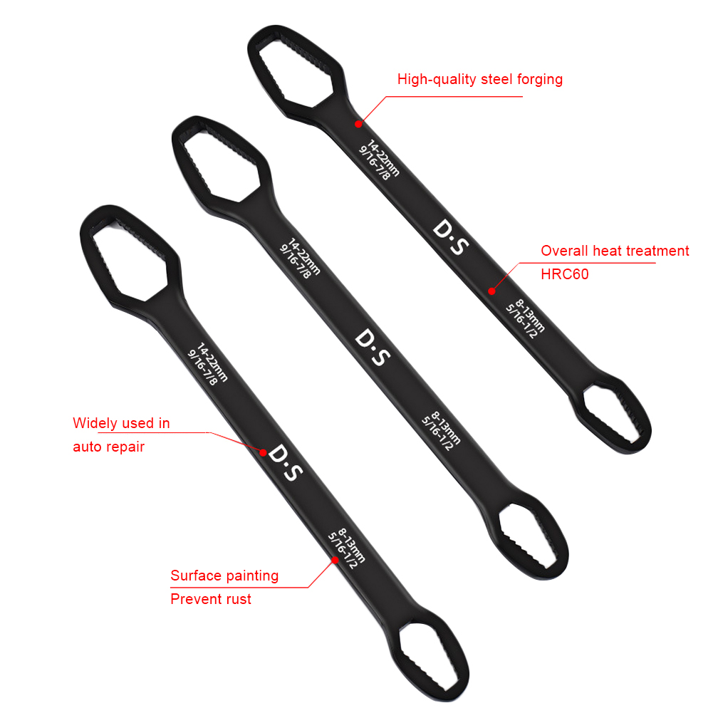 Universal Double Ended Wrench Adjustable Universal Wrench 8-22mm Ratchet Wrench Spanner Bicycle Motorcycle Car Repairing Tools