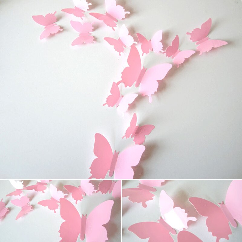 24 Stuks 3D Vlinders Decoratie Wanddecoratie Stickers Voor De Muur Woning Huis Slagvast Kunststof Vlinder Decoraties