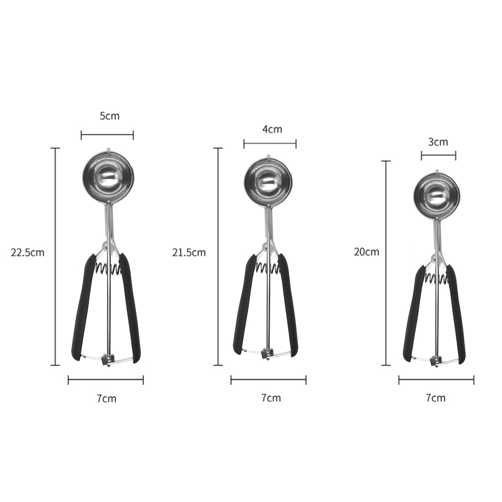Ice Cream Scoop with Trigger Stainless Steel Dough Baking Sorbet DIY Maker