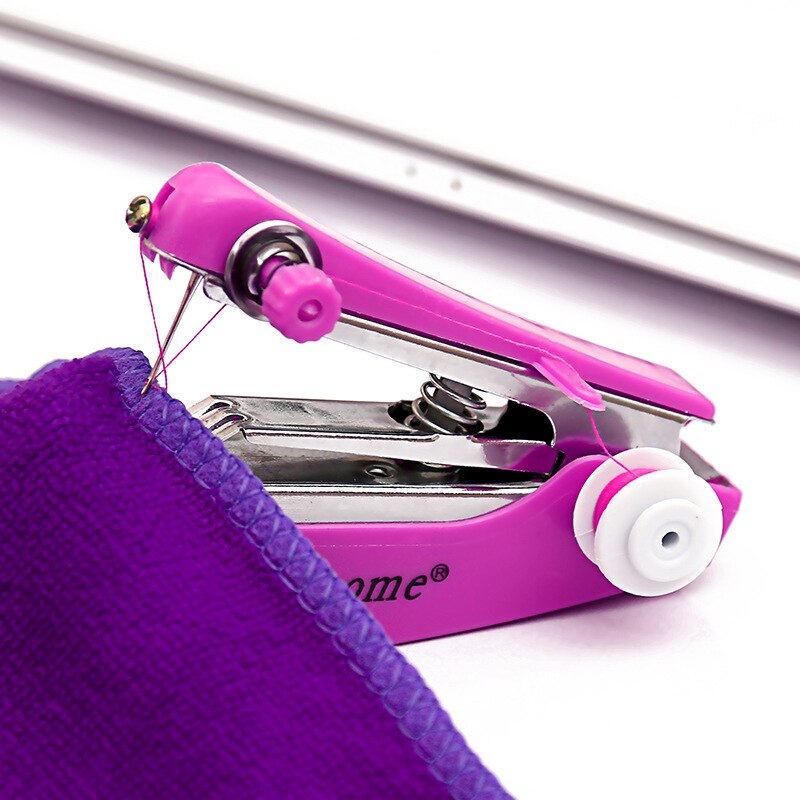 Mini manuel symaskine bærbar symaskine enkel betjening syværktøj syeklud stof praktisk håndværktøj
