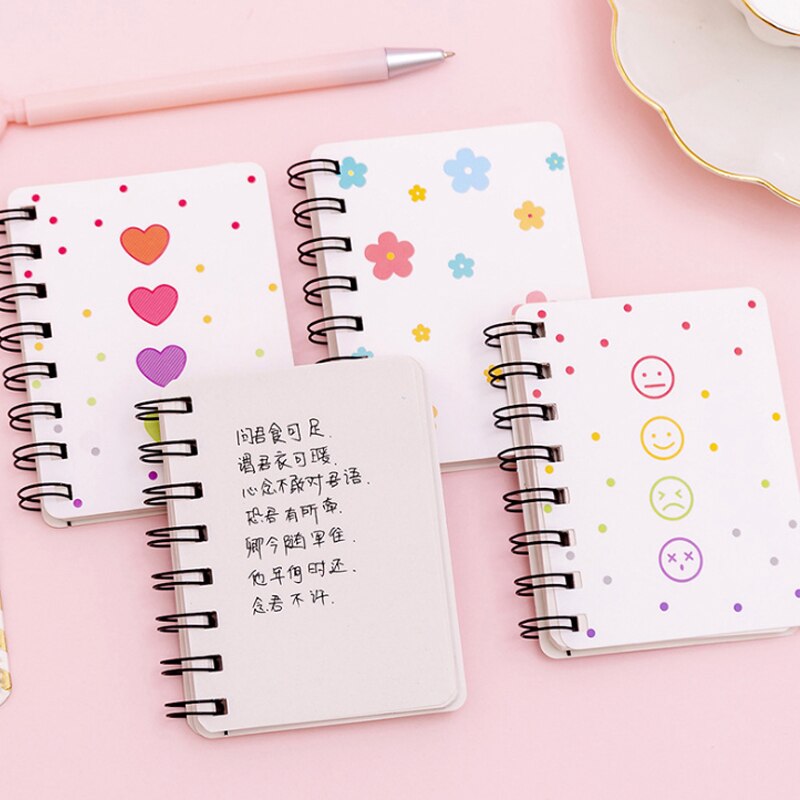 Bloc de notas Kawaii de flores frescas para estudiantes, 12 libros de papelería para oficina, diario de viaje, cuadrícula creativa, Bloc de notas, suministros escolares
