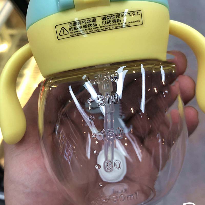 Baby Learning Drinking Cup 240ml 360 Degree Trainer Cup No-Spill Trainer Cup Two Handles For Infant Baby Miracle Trainer Cup