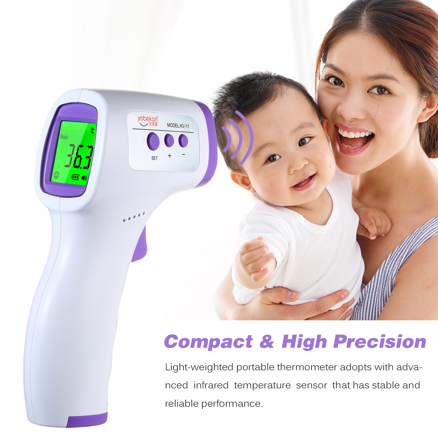 Infrarød pande berøringsfri digitalt termometer temperaturmåling til børn, børn og voksne hurtigt