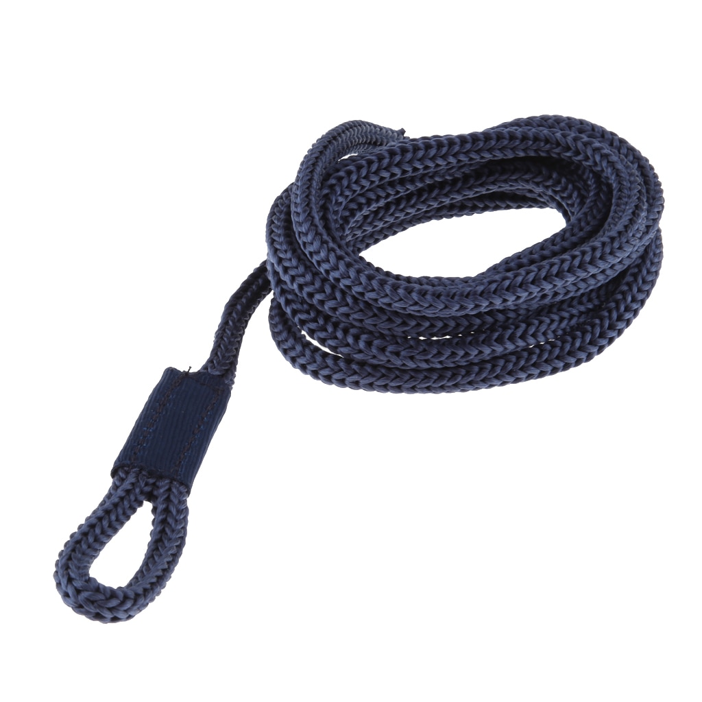 Ligne de quai en Nylon tressé bleu | Ligne d'amarrage de bateau blanche de 1/4 pouces X 5 pouces
