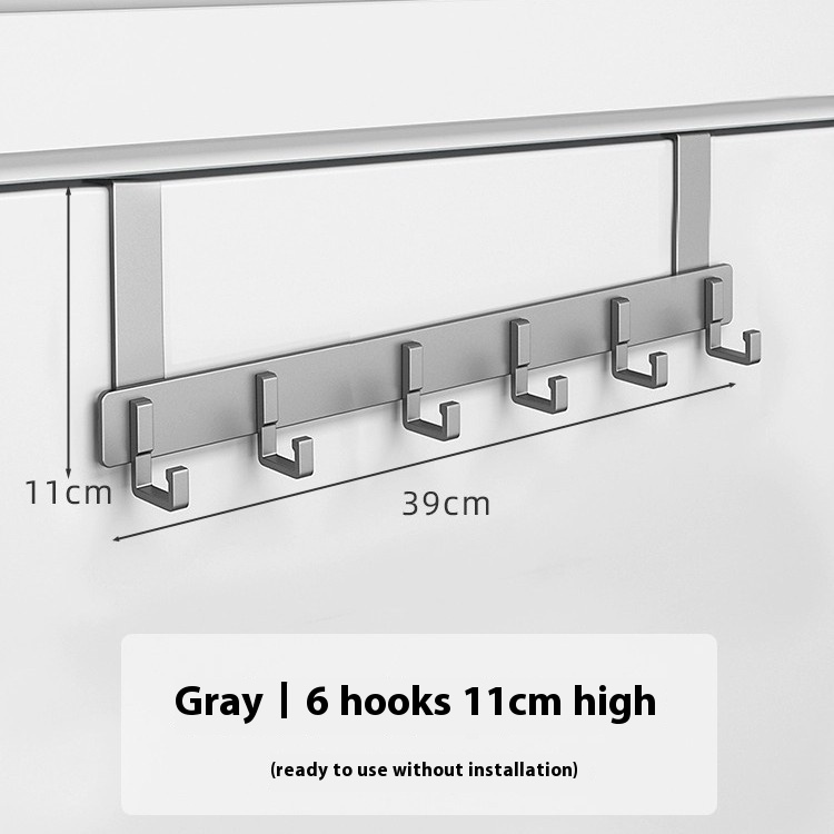 Över dörrkrokar, robust dörrhängare, kraftig att installera för badrum, sovrum, kök, hängande handdukar, rockar.: Svart