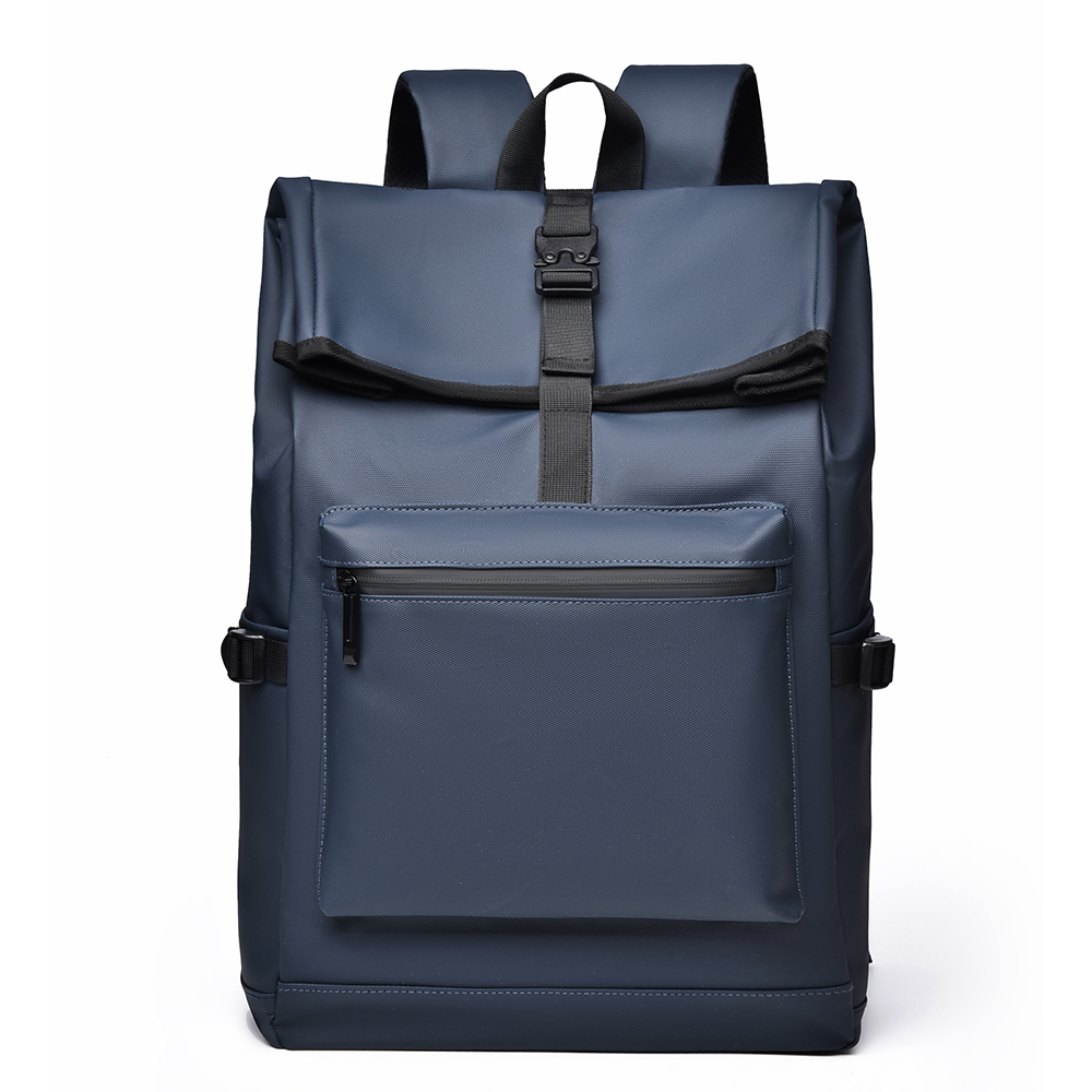 A 15.6-Inch Men's And Women's Large Capacity Simple Wear-Resistant Anti-Scratch Fabric Multi-Functional Casual Backpack: Blue