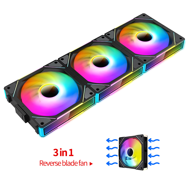 Teucer JM-1 PC boîtier ventilateur miroir Cycle ARGB 120mm 12v/4Pin PWM châssis à faible bruit refroidissement par eau ventilateur paquet unique avec câble
