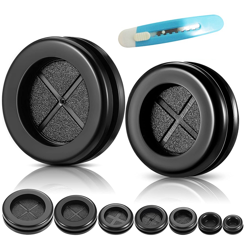 Ronde Rubber Plug Gat Grommet Kit, dubbele Sid Elektrische Firewall Pakking Kit Met Intrekbare Mes Voor Kabel Gat Plug Retail: Default Title