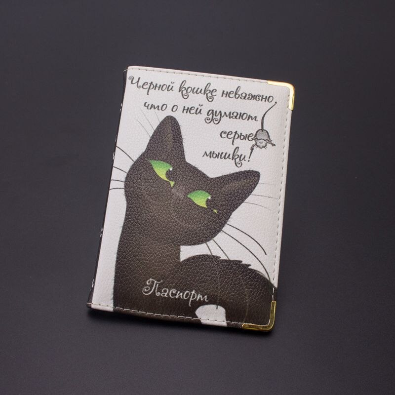 Etaofun cartoon kat paspoort kaarthouder, beroemde nieuwkomers paspoort cover, vrouwen reizen paspoort case: sweet cat