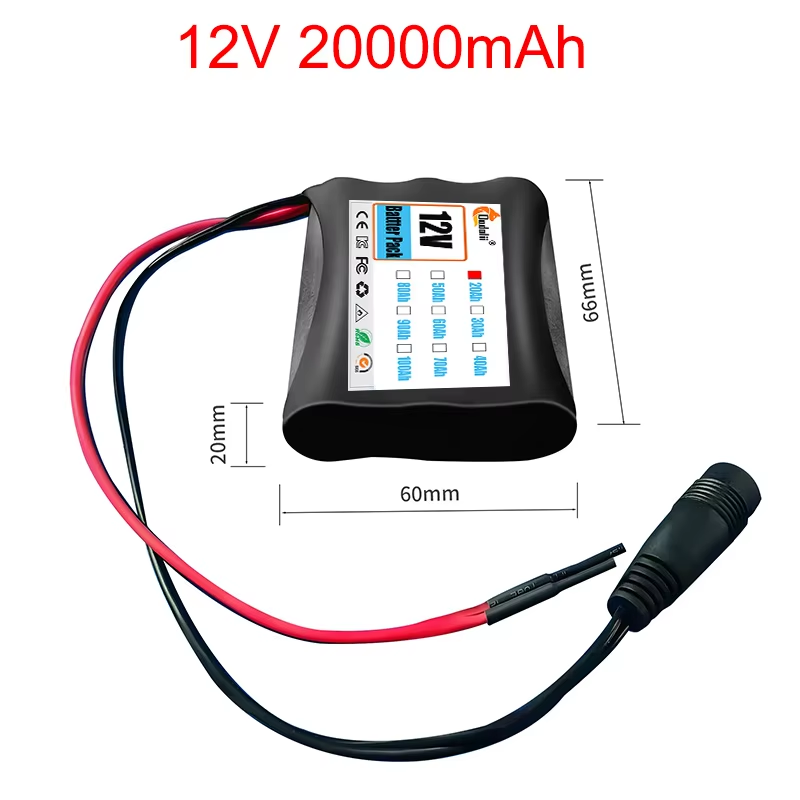 Batterie lithium-ion super aste avec chargeur, plaque de protection 3S1P, 12V, 20Ah, 12V, 100% mAh, 20000, DC 18650 V, , 12.6: GRIS