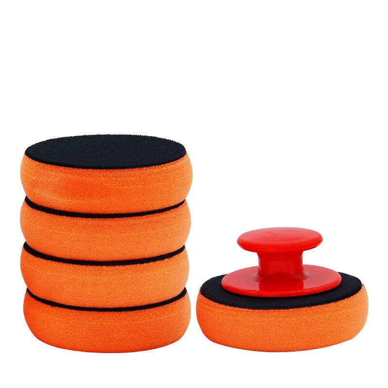 Car Wash Polishing Pad Car Wax Applicator Pad Auto Polisher Waxing Sponge Kit Car Interior Exterior Cleaning Accessories Tool: Silver