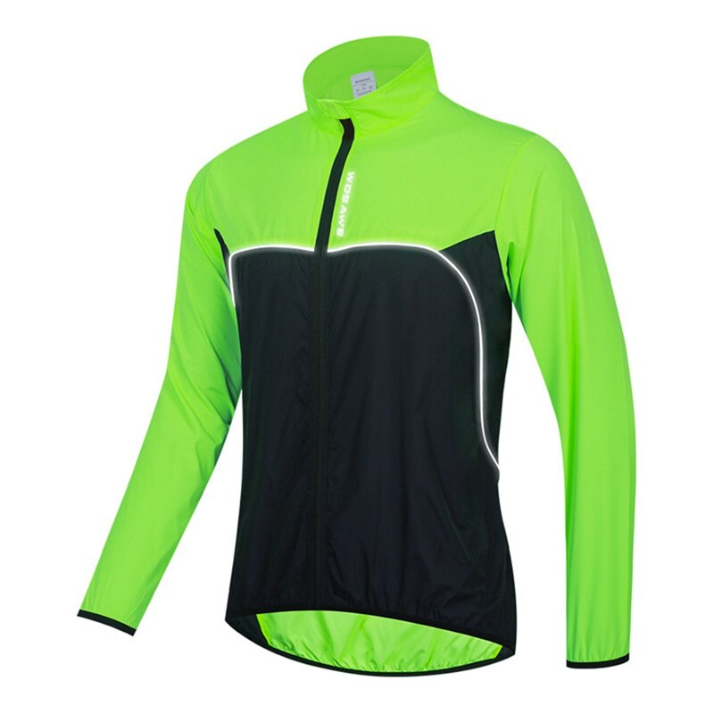 Wosawe Heren Fietsen Windjack Lichtgewicht Winddichte En Waterdichte Jas: Black