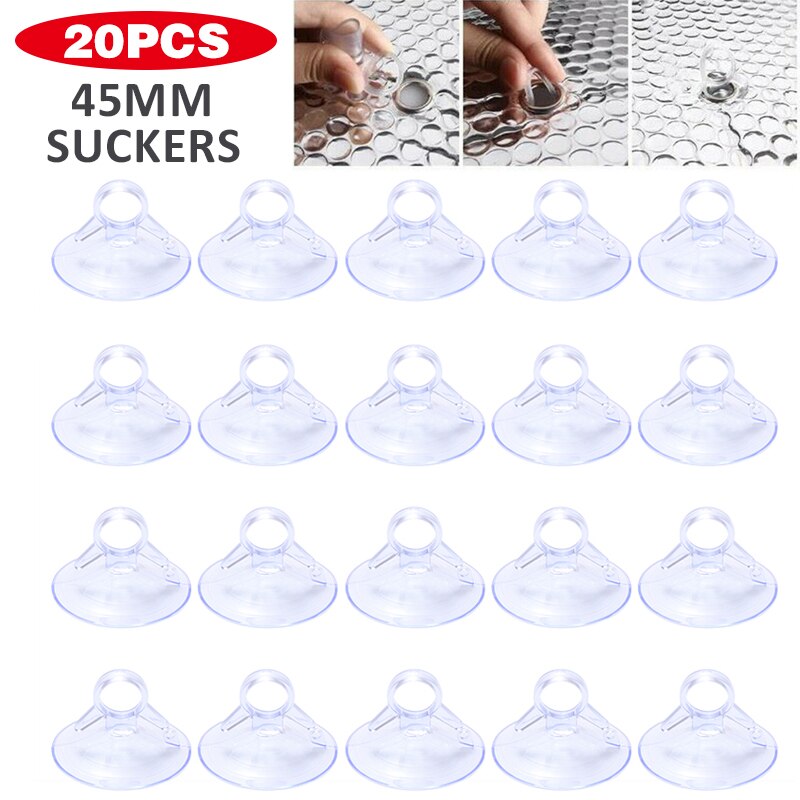 20pcs Window Suckers 45mm Plastic Sucker Suction Cups Vacuum Clear Mushroom Head Strong Window Sucker For Window Kitchen