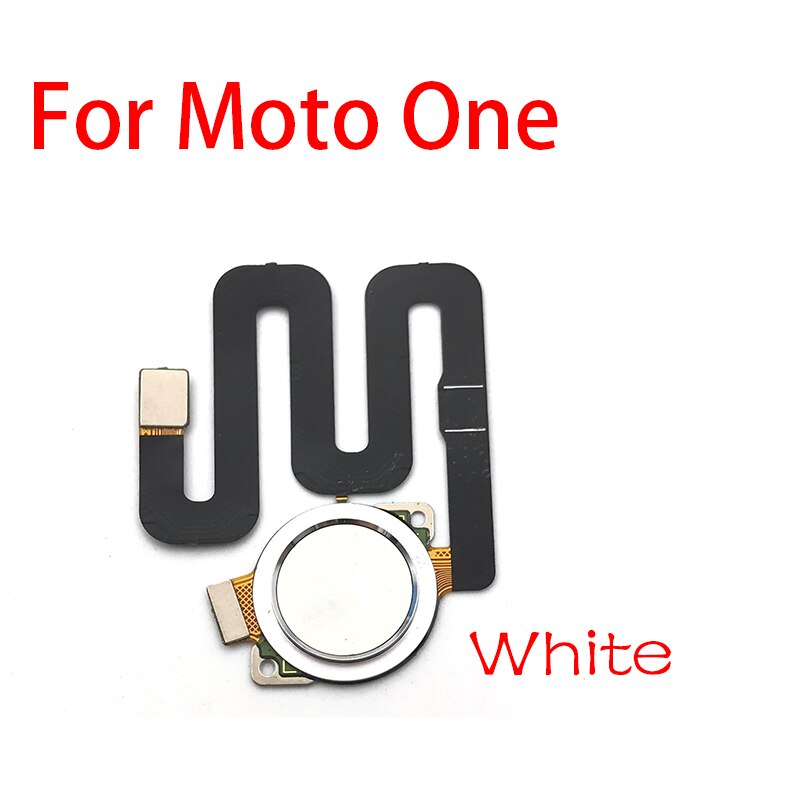 Sensor de huella dactilar Inicio tecla de retorno botón de menú, Cable flexible para Motorola Moto G7 Plus / G7 G8 Power / One Vision Home: One white