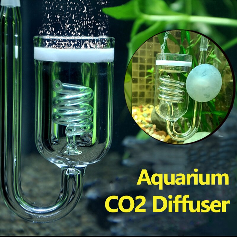 1 Pc Aquarium CO2 Diffuser Spiraal Glas Tank CO2 Verstuiver Bubble Verstuiver Reactor Solenoid Regulator Mos Voor 60 ~ 300L planten