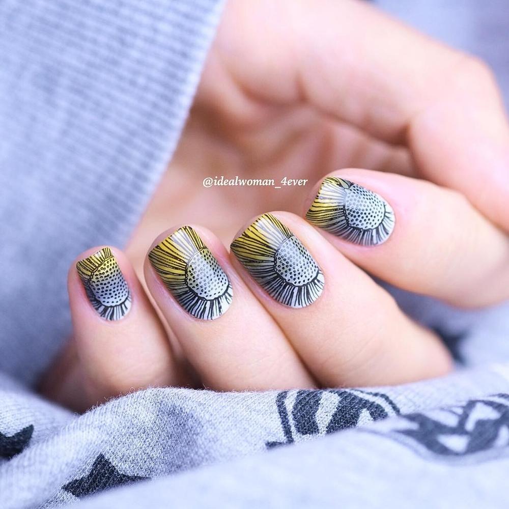 Né joli été fruits ongles estampage modèle fleur jus boissons ligne laisser modèle bricolage Nail Art Image plaques