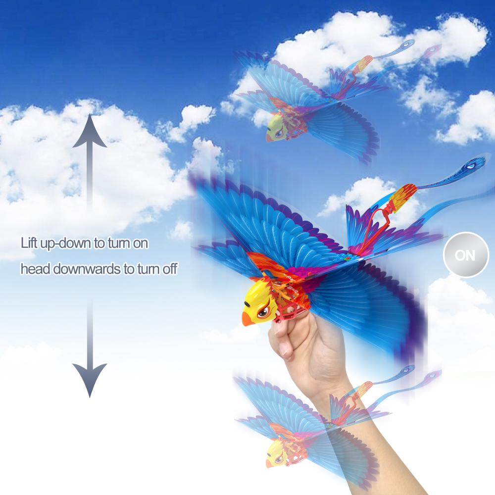Go go fugl fjernbetjening flyvende legetøj mini rc helikopter drone-tech legetøj smart bionic klappende vinger flyvende fugle til børn voksne