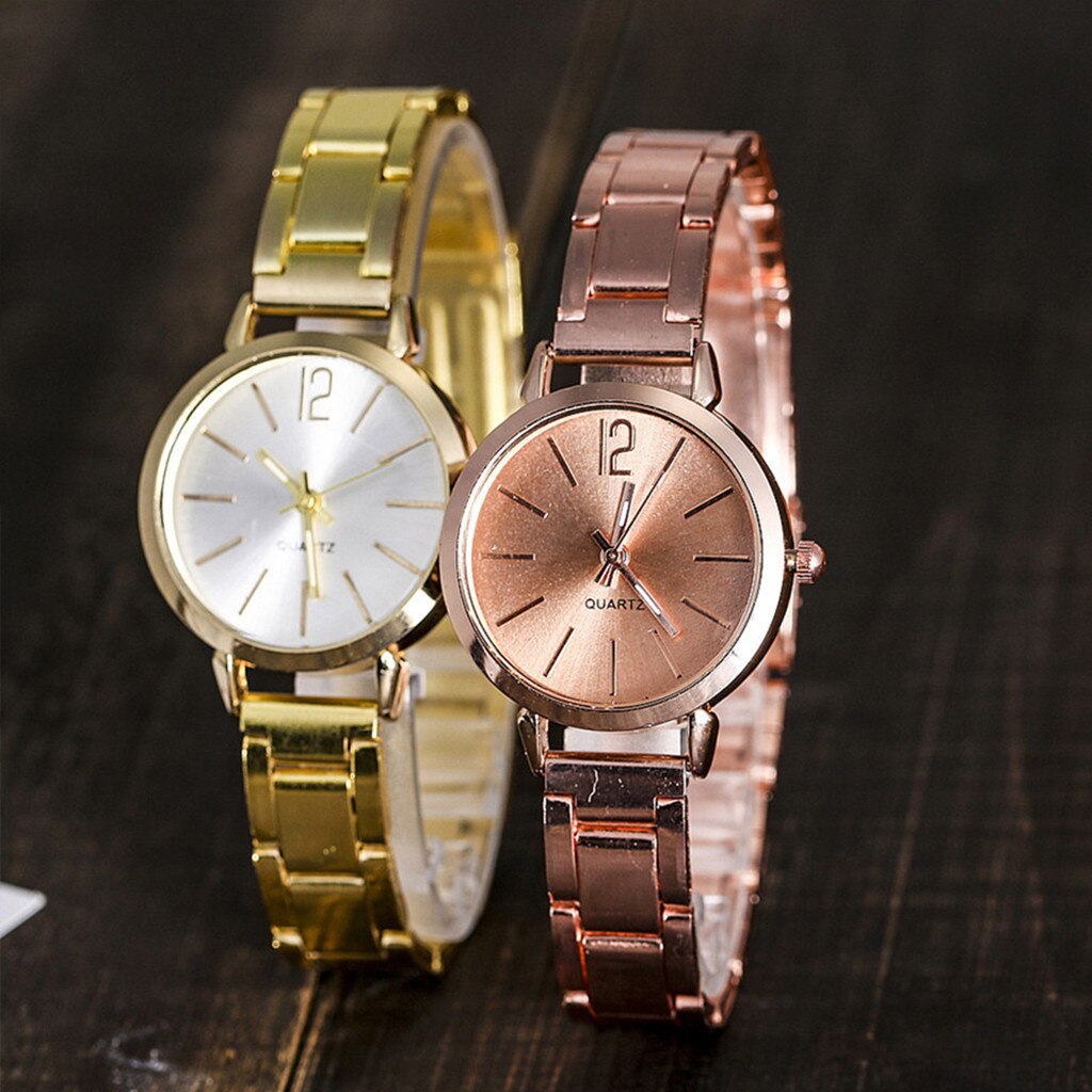 Vrouwen horloge klassieke Quartz horloge Stalen riem horloge Armband horloge Mode Vrouwen Casual Horloge Luxe Analoge Quartz Horloge YE1