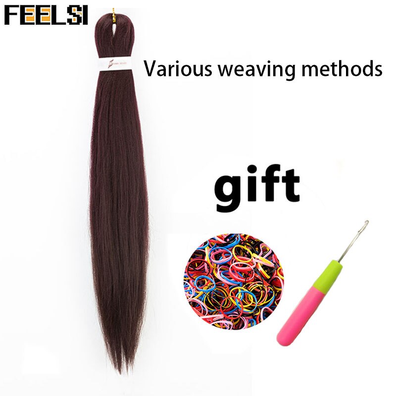 Synthetic hair Braids Ombre Braiding Hair Extension Box Braids Hair Pink Purple Yellow Golden Colors Crochet braids Kanekalon: T1B/350