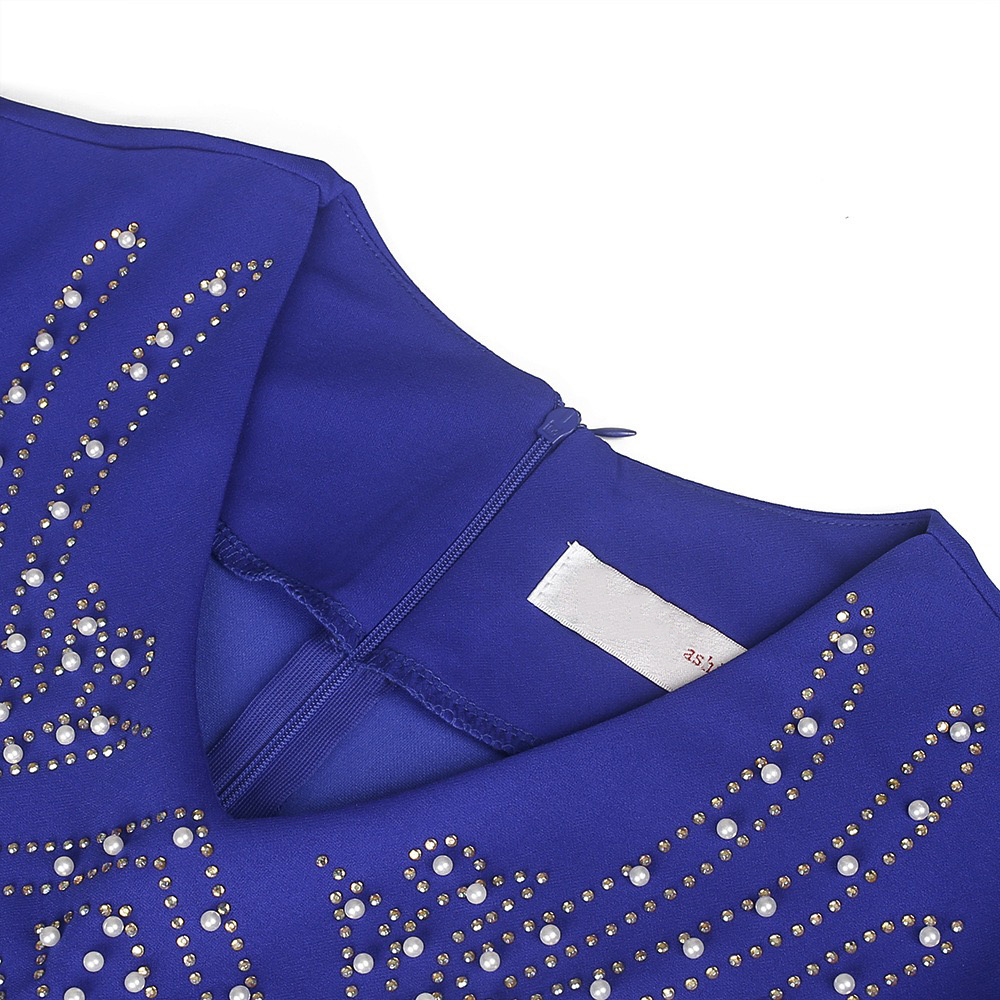 Eleganti gonne africane da 2 pezzi impostato camicetta e gonne aderenti con scollo a V con diamanti Abiti femminili di lusso alla moda impostato di gonne abbinate