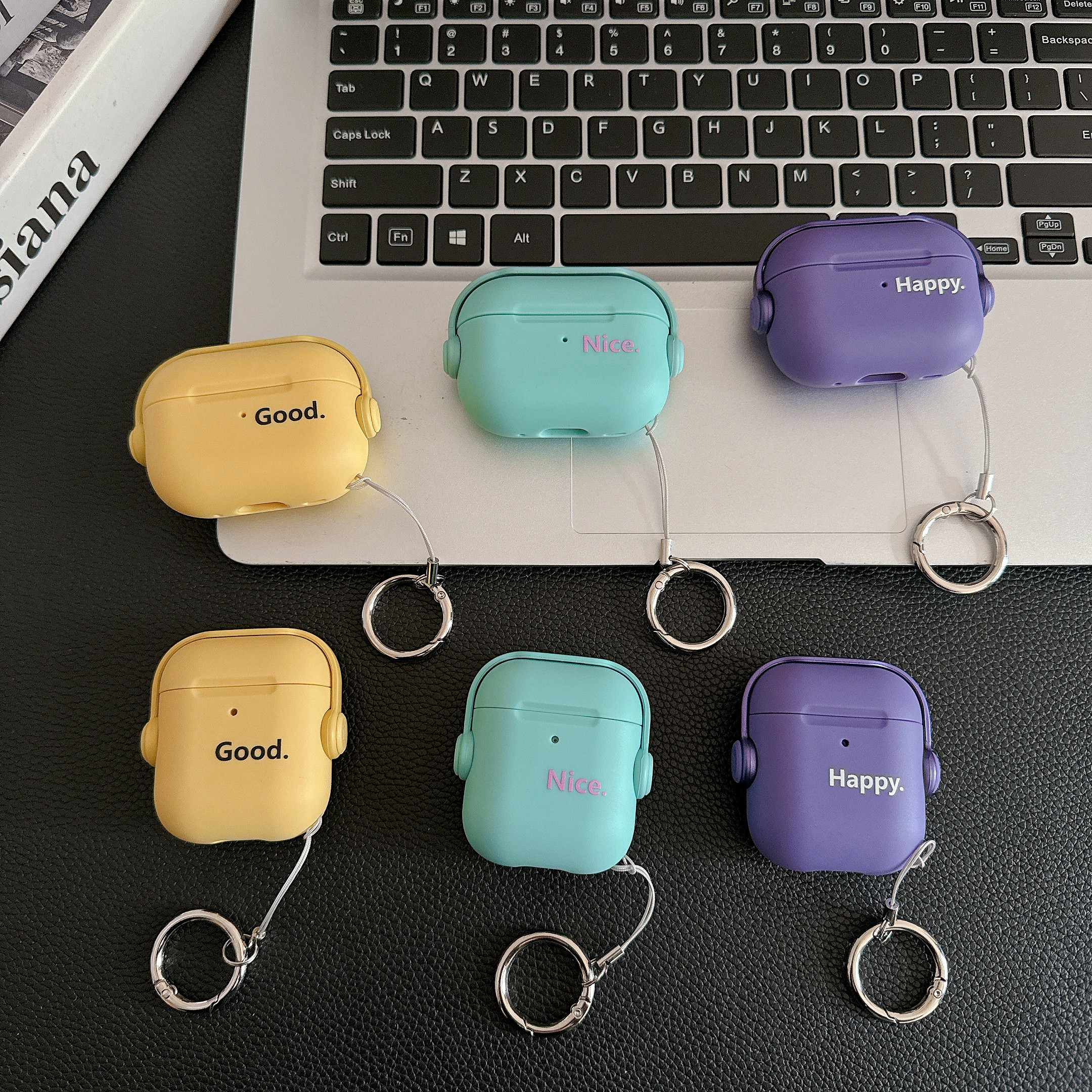 Airpods-fodral för airpods pro 2 enfärgade hörlursfodral för airpods 4 3 2 1 mjukt silikonskydd mot fall