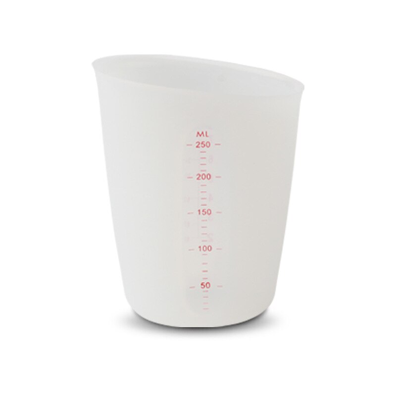 Silicone Measuring Cup Flexible Liquid Measure Cup Graduated Silicone Beaker Mixing Split Cup for Baking Kitchen Measuring Tools: 250ml