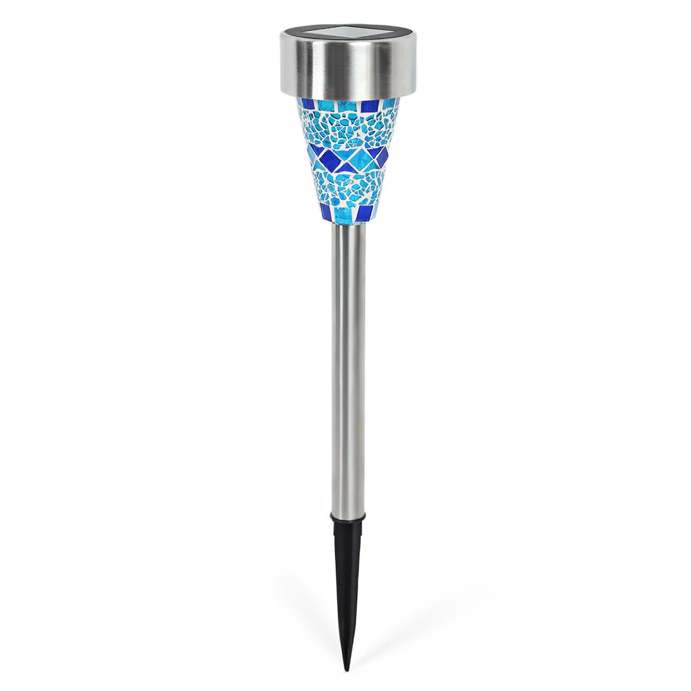 Luz solar led mosaico lâmpada do gramado ao ar livre à prova dwaterproof água mosaico abajur moderno parque jardim caminho paisagem gramado decorativo 1/3pcs: Blue 1pcs