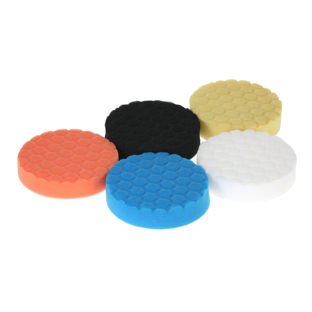 5Pcs/ Set Car Accessories Washing Tools Sponge Pad Circular Plastic Handle for Apply and Remove Wax Auto Care Set