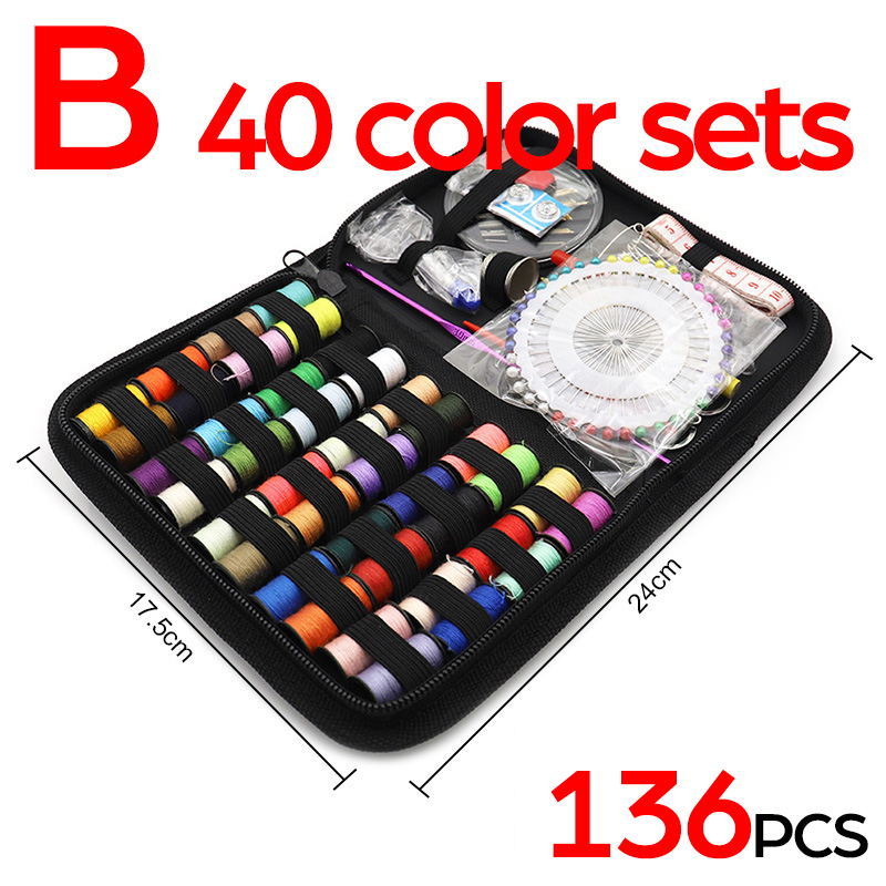 Kits de costura DIY, caja de costura multifunción, conjunto para acolchado a mano, costura, hilo de bordar, accesorios de costura, Kits de costura: Verde claro