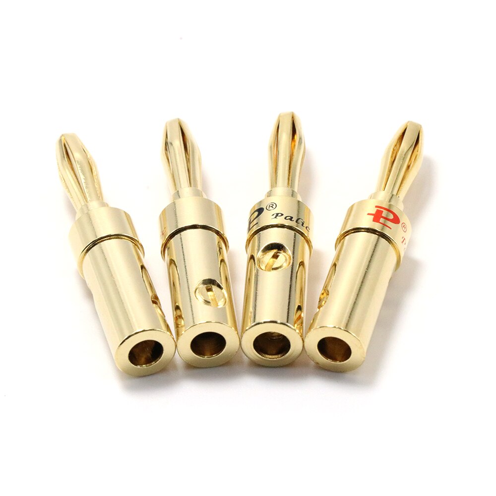 8 pièces haut de gamme Paliccs plaqué or haut-parleur fiche banane, adaptateur banane haut-parleur pour câble haut-parleur bricolage, prise banane