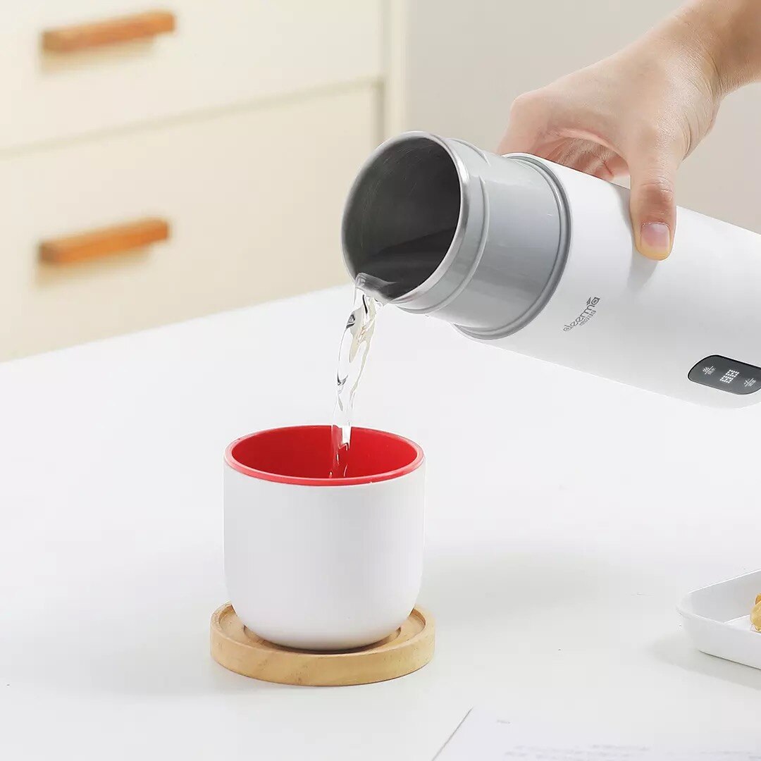 Taza de agua eléctrica portátil Xiaomi Mijia Deerma, 350ml, tazas termo con Control táctil, para deportes al aire libre, escuela, sello a prueba de fugas