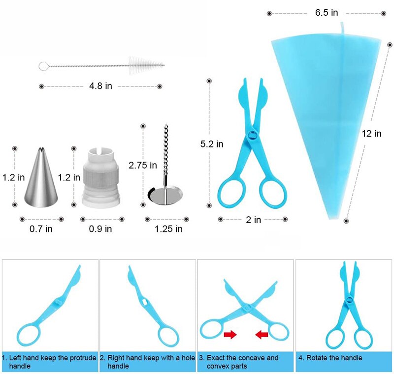 42pcs DIY Cake Decorating Tools Kits Nozzle Tips Set Dough Scrapers Piping Needles Icing Bag Cupcake Making