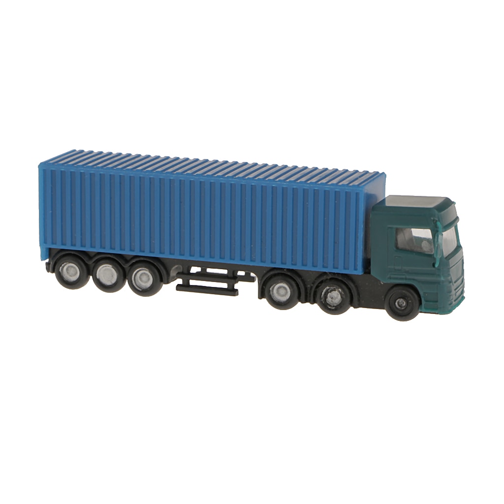 2Pcs Modell Container Lkw Figur Transporter Lkw Fahrzeug Auto 1:150 N Skala Gebäude Landschaft Layout