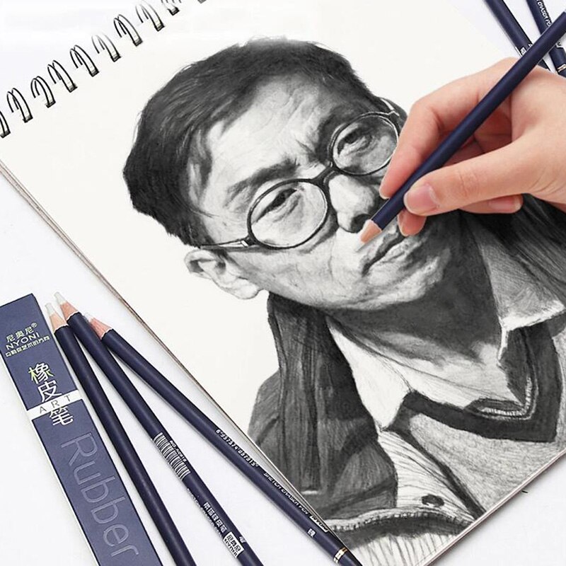 Rubber PenPencil Eraser for Painting Drawing Manga High Precision Pen Shape Erasers School Art Stationery Supply