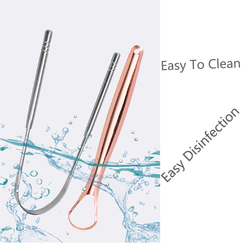 Stainless Steel Tongue Scrapper with Case，Tongue Scraper Cleaner for Adults & Kids Oral Hygiene Scrapper Cleaning Tools