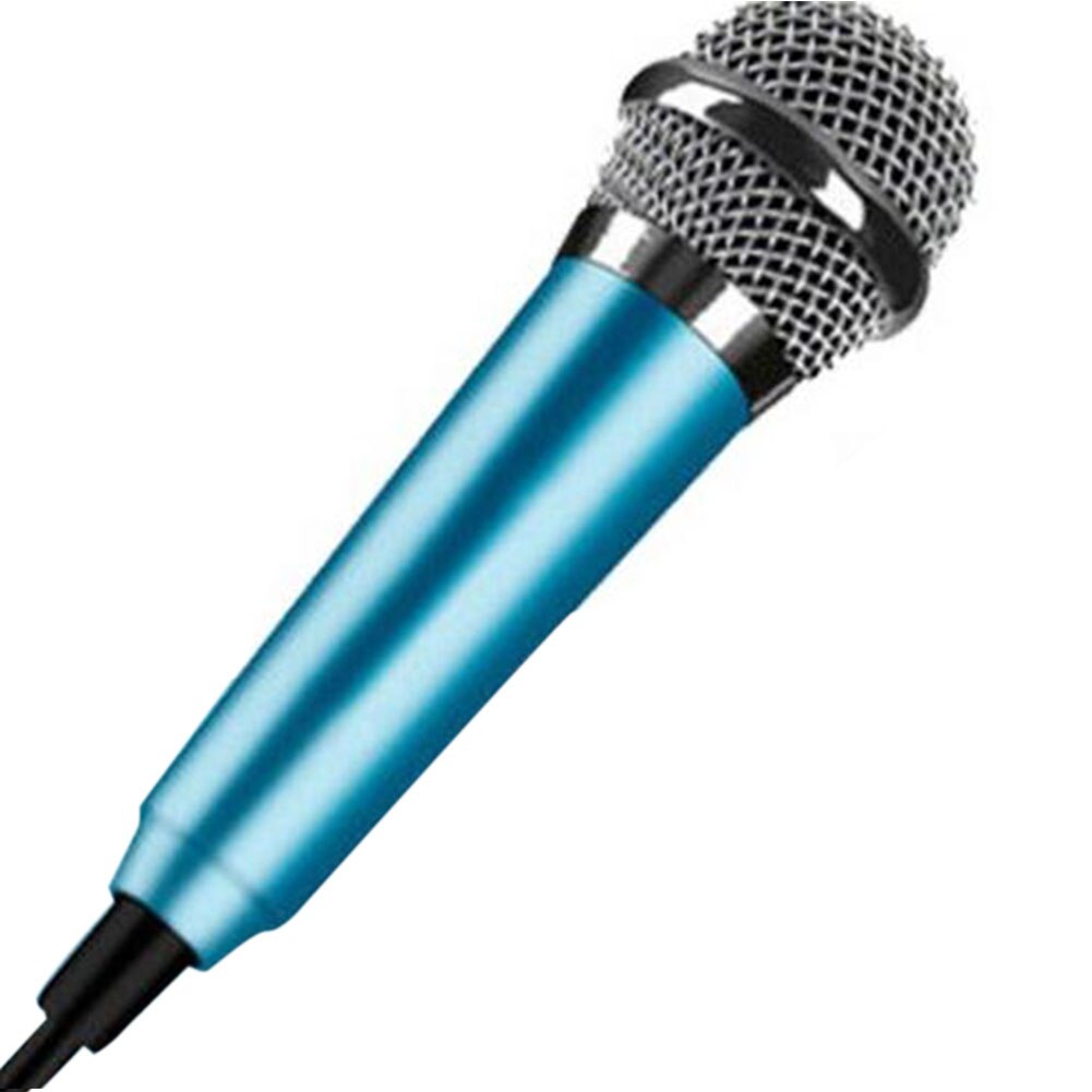 Computer With Tieline Portable Recording Equipment Mobile Phone Lightweight Reduce Noise Home Singing Mini Microphone: Blue
