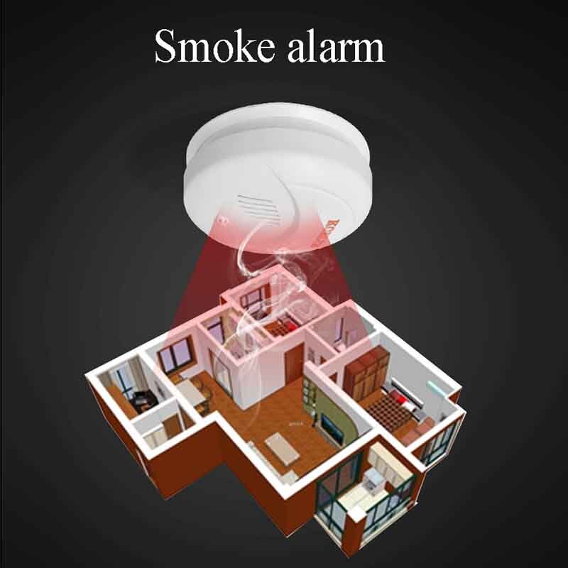 KONLEN-Detector de temperatura de humo inalámbrico, Detector combinado de humo y calor, Alarma de seguridad contra incendios, Sensor de sonido, Flash LED, para seguridad del hogar