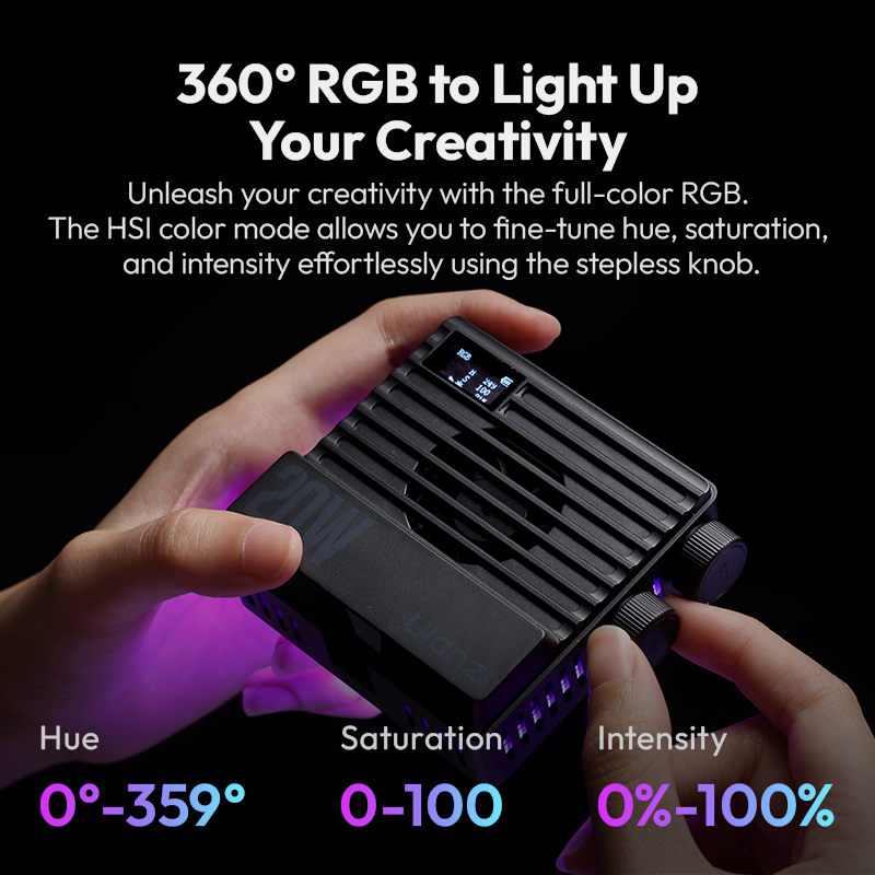 Ulanzi LE20 20W RGB-zaklamp Draagbare videolamp Invullicht voor camera Smartphone Fotografie Video Live met koelventilator