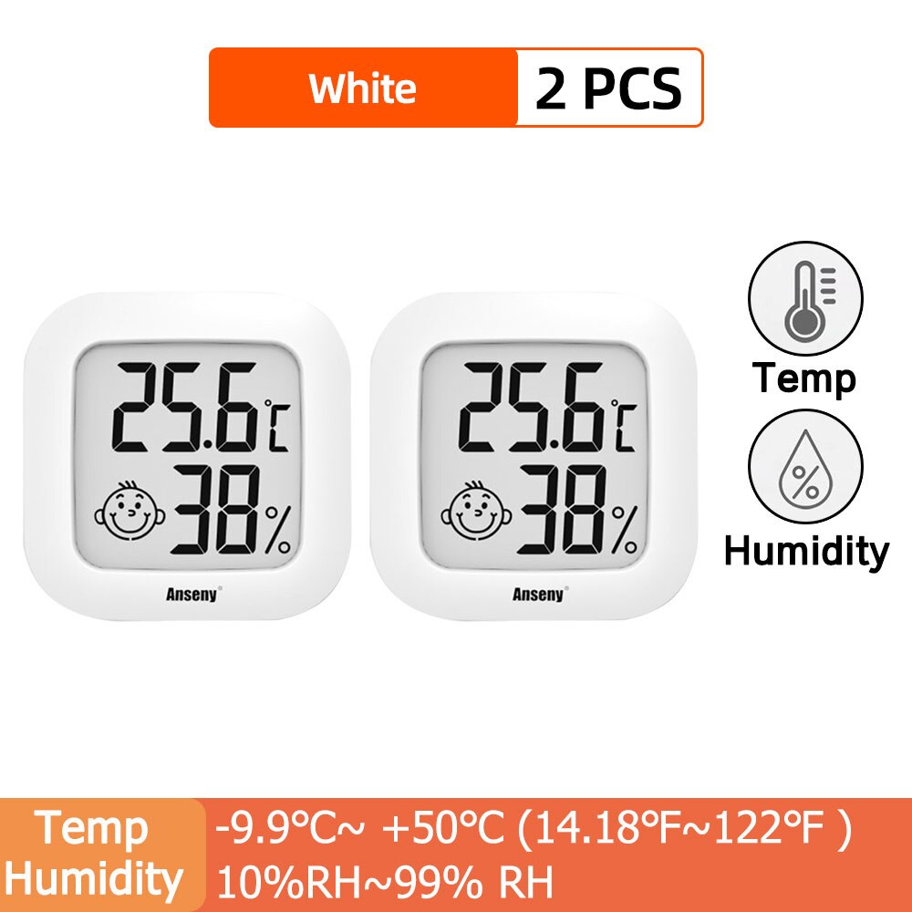 Thermomètre et Hygromètre Numérique LCD, avec un Affichage Électronique de la Température et de l&#39;Humidité, pour l&#39;Intérieur et l&#39;Extérieur, une Fonction de Station Météo et Horloge, Numéro de Modèle HTC-1/HTC-2: Type B Set