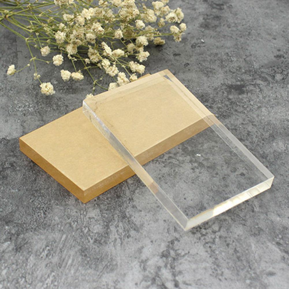 Acrylic Stamp Back Panel Lightweight Transparent Rectangular Stamp Block Color Shape Process Tools Scrapbooking DIY U3U1