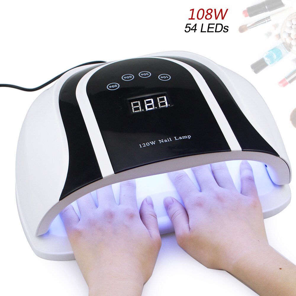 108W Nail Dryer UV LED Lamp For Gel Varnish Nails Gel Polishing 30S/60S/90S Timing Lamp Nail Dryer For Drying Nail Art Tool: SUNM1