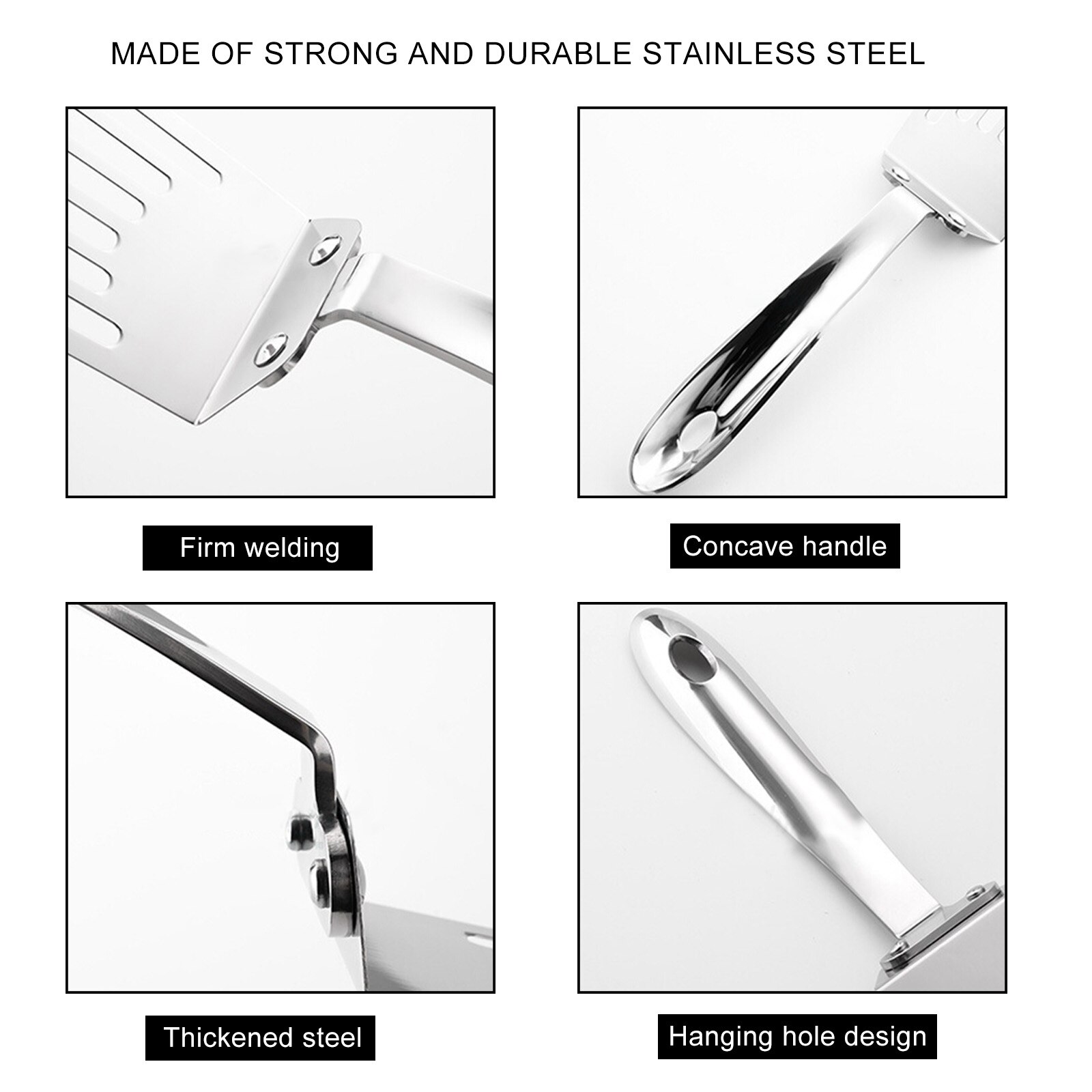 304 stainless steel multi-purpose shovel household stainless steel cooking shovel fried fish fried steak drain shovel