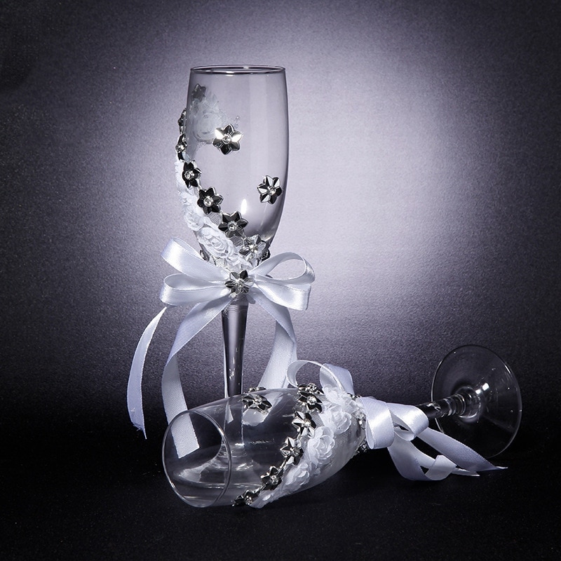 Juego de copas de cristal para boda, juego de copas de cristal para boda, copa de vino tinto, decoración de boda, 2 uds.