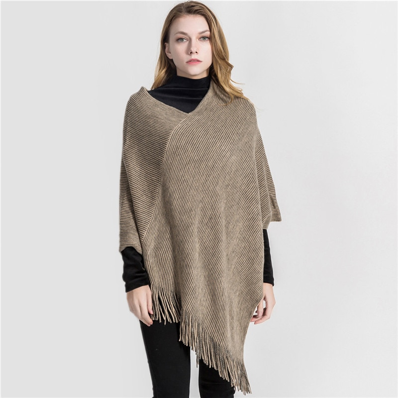 de invierno cálido Ponchos sólidos y capas para mujeres chales de gran tamaño envolturas de Cachemira Pashmina mujer Bufanda