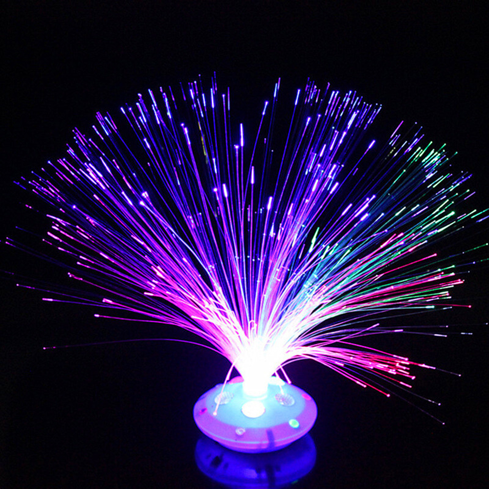 Färgad led fiberoptisk ljus nattlampa jul bröllopsdekoration lys i mörkret nattlampor fiberoptisk ljus: Default Title