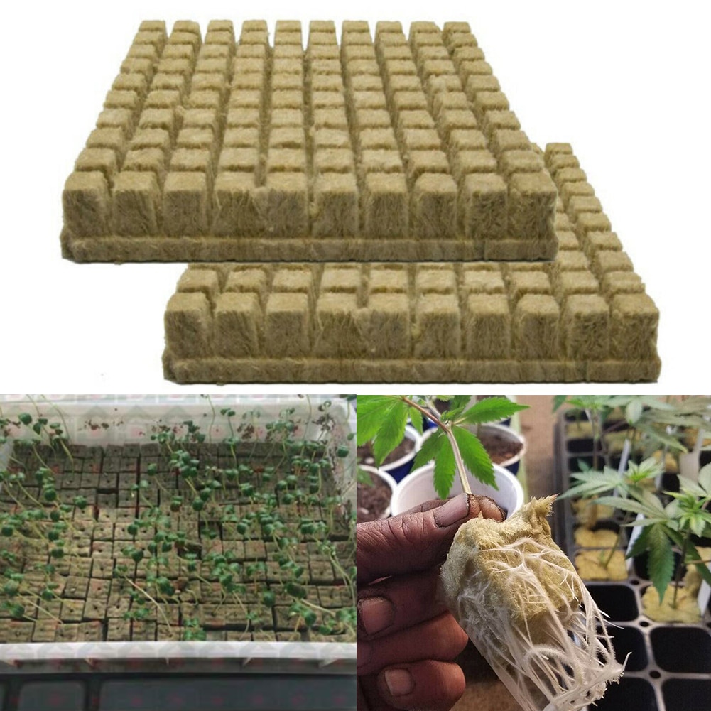 50Pcs Soilles Plantin Sponge Planting Grow Groden Starter Cubes Rockwool Media Spread Cloning Rock Wool Cubes 25x25x40mm