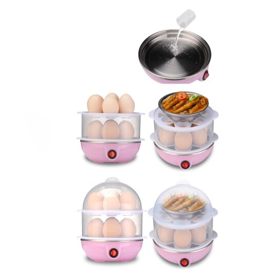 Eggkokere multifunksjons eggleggingsanordning for tørrkokt eggproduseringsmaskin mini-eggdampede dumplings og grønnsaker 14 egg