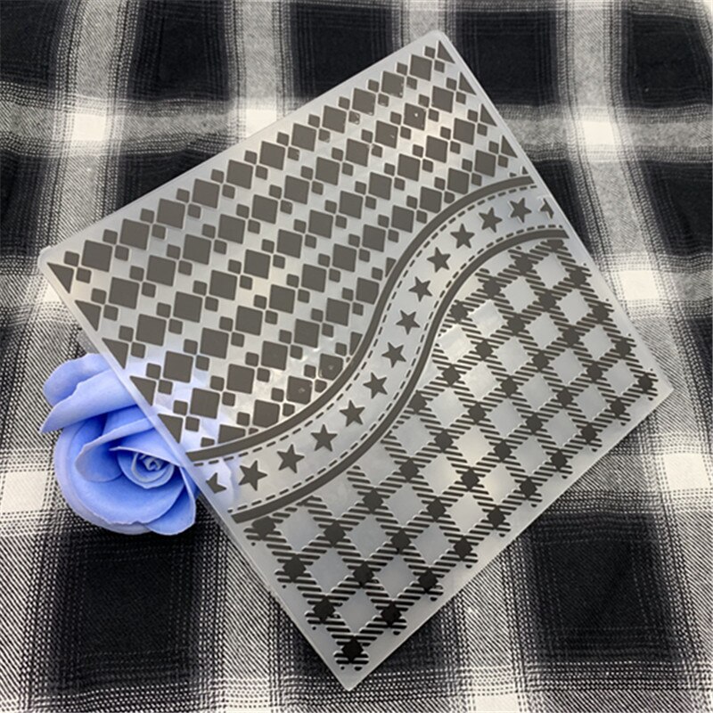 Geometrisch figuur vijfpuntige ster transparante plastic vouw reliëfplaat map diy werken achtergrond reliëfmal