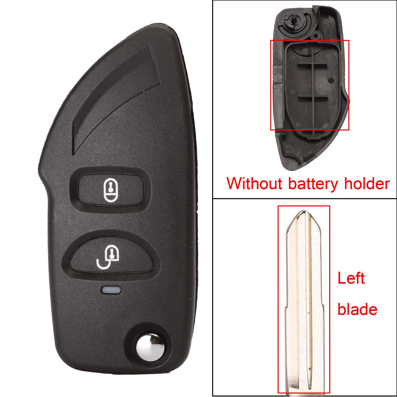 Jingyuqin-carcasa modificada 2b para llave, cubierta para Hyundai Elantra Santa Fe Eagle Terracan Atos trasjet, apta para Kia Carens: left blade no holder / for hyundai