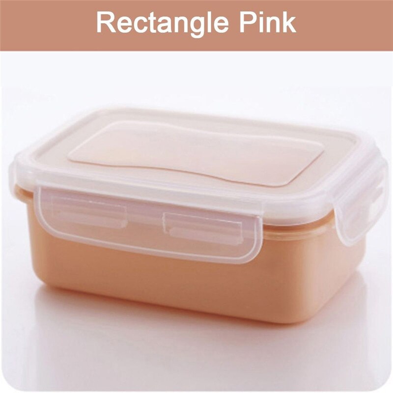 VOGVIGO PP Silicone Food Storage Box Round Mini Refrigerator Crisper Storage Box Seal Box Lunch Grains Tank Sorting Container: S-Pink